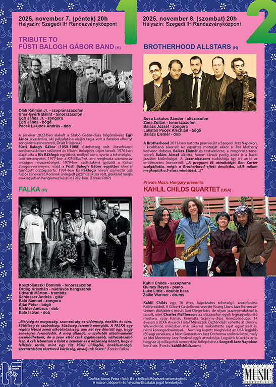Szegedi Jazz Napok Program 2025